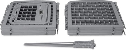 Amazon Basics 8-Panel Octagonal Plastic Pet Pen Fence Enclosure With Gate, 28 inches, Grey