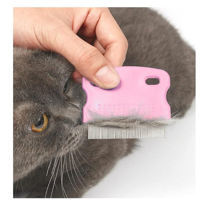 5 Pieces Tear Stain Remover and Grooming Combs - Remove Fleas, Dandruff, Hair Stains, Crust and Mucus for Small Dogs and Cats (Pink)