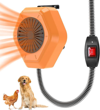 800W Dog House Heater, Wall Mount, 10ft Anti Bite Cord, Waterproof Control, Outdoor Pet Heater Warmer for Chicken Coop Kennel Barn Cat Cage Rabbit Livestock (800, Watts)