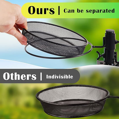 Deck Bird Feeders with Metal Mesh Tray and 2 Water Bowls - Detachable Adjustable Heavy Duty Clamp Bracket, Rail Bird Bath Balcony Porch Railing Feeder Perfect for Attracting Birds.