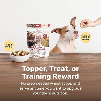 BADLANDS RANCH Superfood Nuggets – Freeze-Dried Raw Dog Food Topper/Treat. Nutrient-Dense Bison & Kale Formula. No Artificial Additives. Premium 8oz Bags – 4-Pack Bundle