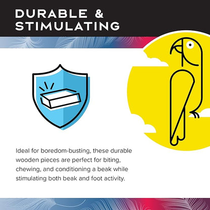 Paradise Knots &Blocks Chewing Toy, Colorful & Entertaining, Keeps Birdy Happy, Large, 16” x 6” x 6” inches