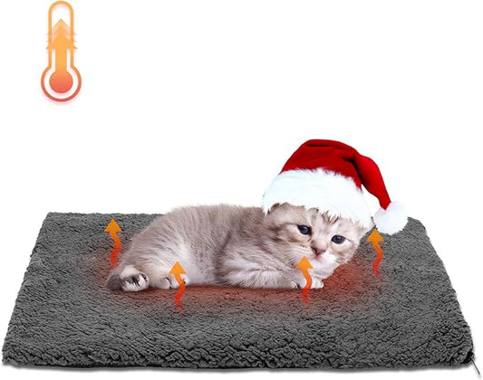 Nobleza Self Warming Cat Bed, Super Soft Thermal Dog Crate Bed Mat for Sleeping, Washable Anti-Slip Self Heating Pet Kennel Pad for Small Medium Cats Dogs Indoor Outdoor (Darkgray, S)