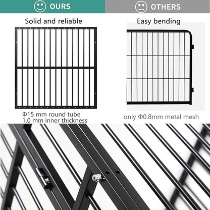 Dog Playpen - 32" Height Dog Pen, Heavy Duty Puppy Pen with Door, Safe & Sturdy, Easy Assemble for Indoor/Outdoor Pet Playpen (6 Panels with Door, Black)