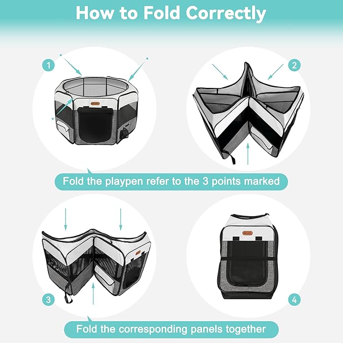 Dog Playpen, Portable Pet Play Pen Foldable Carrying Case, Puppy Pens Outsid for Small Cat Indoor/Outdoor, Removable Mesh Shade Cover