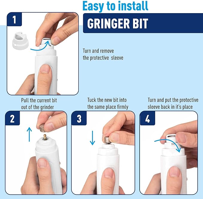 Dog Nail Grinder Replacement Head - Pet Nail Grinder Diamond Tip for Paws- 2 Pack Professional Dog Claw Grinder Bits Replaceable Diamond Nail Grinder Wheel (Short)