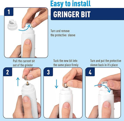 Dog Nail Grinder Replacement Head - Pet Nail Grinder Diamond Tip for Paws- 2 Pack Professional Dog Claw Grinder Bits Replaceable Diamond Nail Grinder Wheel (Short)