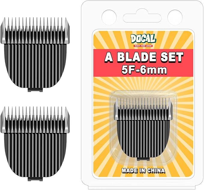 5F Pet Grooming Clipper Replacement Blade Compatible for Most Dog Hair Clipper & one-isall Dog Grooming Clippers, Made of Ceramic Blade & Stainless Steel Blade Size 5F Cut Length 6mm (2 Packs)