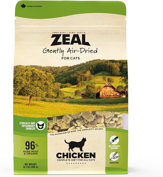 ZEAL Canada Air-Dried Cat Food Chicken Recipe - High Protein, Natural Superfoods, Nutrient Rich, No Fillers, Grain Free, Complete & Balanced (Chicken, 5 oz)