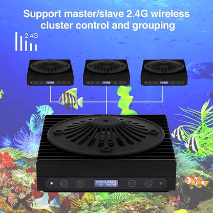 Aquarium Light-60 Watts Reef Light Wide Coverage Sunrise Sunset Moonlight Saltwater Lights for Coral with Master Slave Group Control & Timer & Screen
