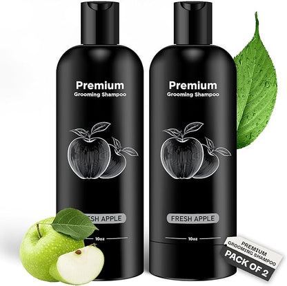 605Products - Fresh Apple Dog Shampoo for Itchy and Sensitive Skin, Puppy Shampoo and Odor Eliminator for Smelly Dogs and Puppies, Pet Shampoo and Deodorizer - Dog Bath Supplies (Fresh Apple, 2 Pack)