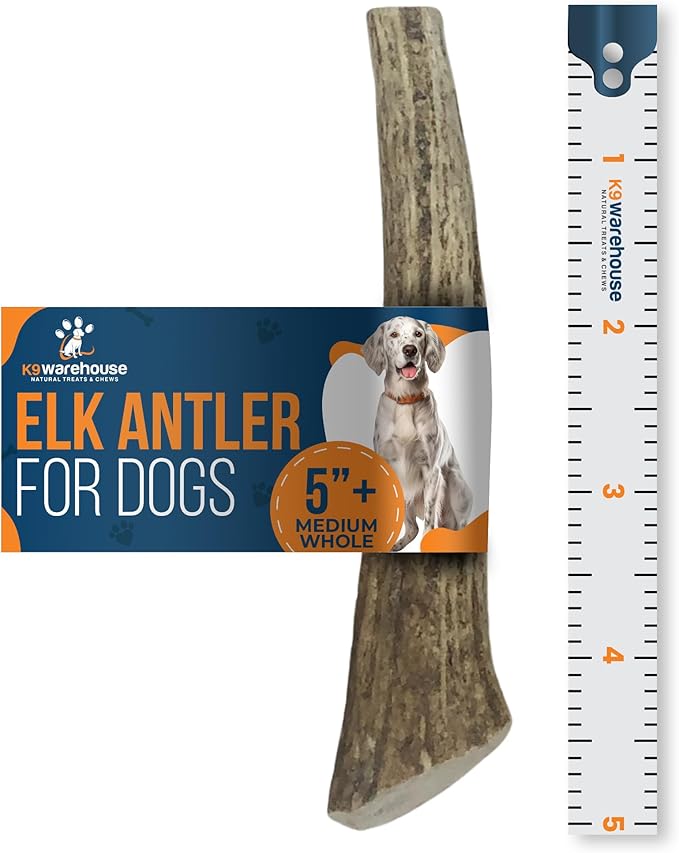 Elk Antlers for Dogs - Dog Antlers for Aggressive Chewers - USA Sourced Elk Antler for Dogs to Promote Oral Health - Long Lasting Antler Chews for Small, Medium, Large & XLarge Dogs