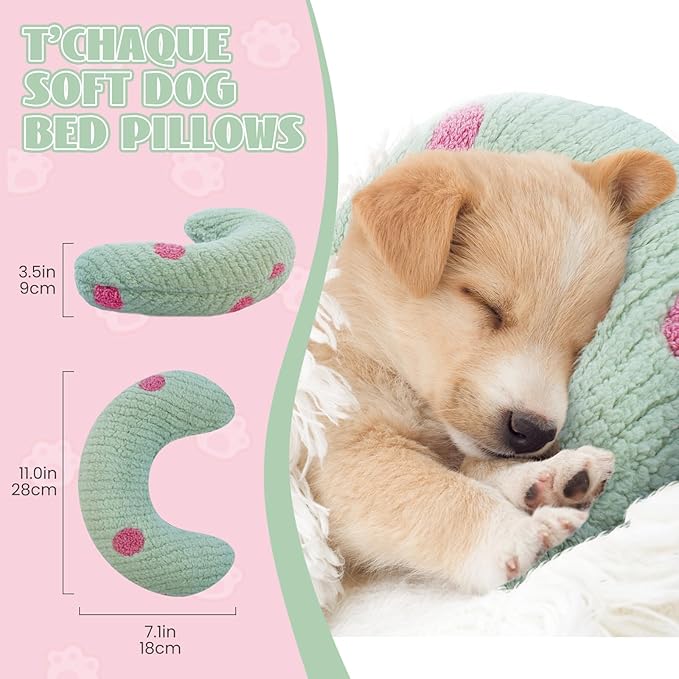 T'CHAQUE Cat Pillow, Dog Neck Pillow Anxiety Relief, Comfort Cat Pillows for Indoor Catsï¼ Ultra Soft Dog Calming Pillow Bed, Half Donut Cuddler Sleeping Improve Pillow Pet for Upper Spine Support