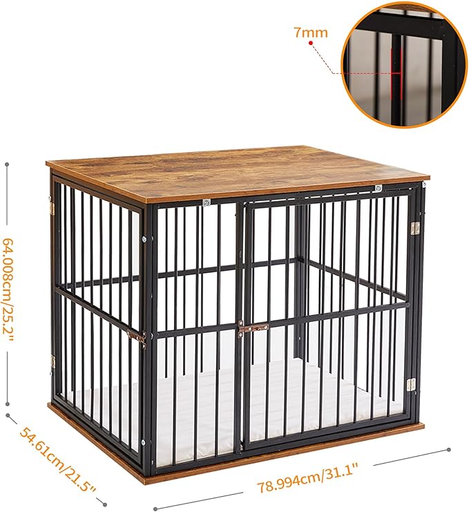 Made4Pets Dog Crate Furniture Dog Kennel Indoor Decorative Wood Dog Cage, 31_ x 21.6_ x 25.3_, Brown