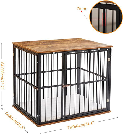 Made4Pets Dog Crate Furniture Dog Kennel Indoor Decorative Wood Dog Cage, 31_ x 21.6_ x 25.3_, Brown