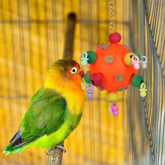 Colorful Parakeet Toys and Bird Cage Accessories, Hanging and Standing Fun Toys for Small Birds Like Conures, Cockatiels, Budgies, and Lovebirds