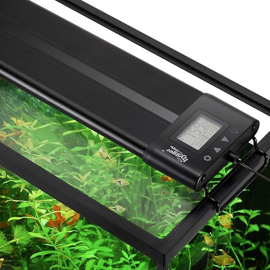 hygger Auto On Off LED Aquarium Light 18-24 Inches Dimmable 7 Colors Full Spectrum Fish Tank Light Fixture for Freshwater Planted Tank Build in Timer Sunrise Sunset