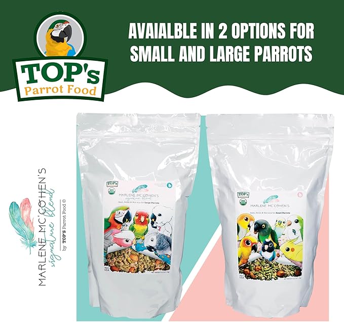 TOP's Parrot Food Marlene Mc'Cohen's USDA Certified Organic Signature Blend Bird Seed and Pellet Mix for Large Birds 2.