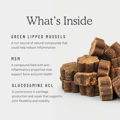 Get Joy Joint+ Hip & Joint Care Dog Supplement Chews, 90 Soft Chews, Chicken Flavor, Supports Joint & Mobility Health, with Green Lipped Mussels, PhD Animal Nutritionist Formulated, Produced in USA