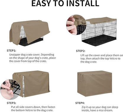 Easy-Going Dog Crate Cover 36 Inch Dog Kennel Cover for Dog, Cage Covers for Dog Crates Fit (36" L x 23" W x 25" H) Camel