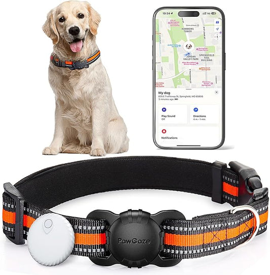 Dog Tracker Collar, No Monthly Fee Cat Tracker Collar(Only iOS), Compatible with Apple FindMy App, Reflective FinderTag Smart Collars, Anti-Lost, Key Finder for Pets/Itemsï¼_OT GPSï¼