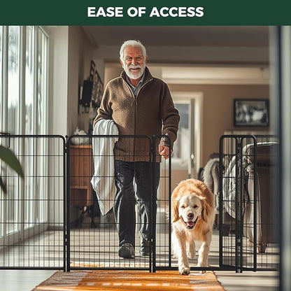 FXW Homeplus Dog Playpen for Indoor Use - Stress-Free and Safe Play, Heavy Duty 45 Inch 8 Panels Dog Pen for Large Dogs, Black_atented