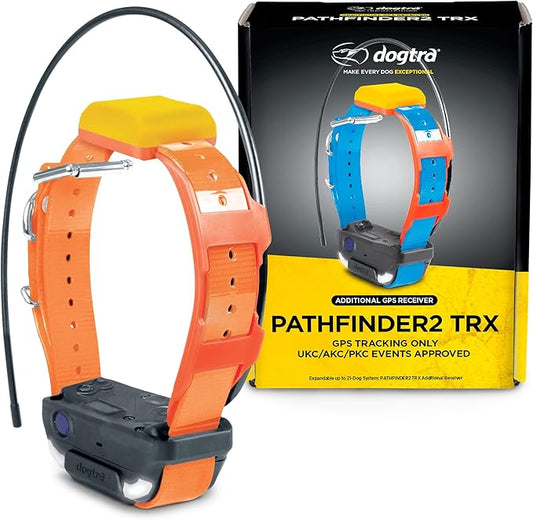 Dogtra Pathfinder 2 TRX Additional Receiver Dog GPS Tracker LED Light Orange Collar SmartWatch Compatible Rechargeable Waterproof Free Offline Maps No Subscription No Monthly Fee Smartphone Required