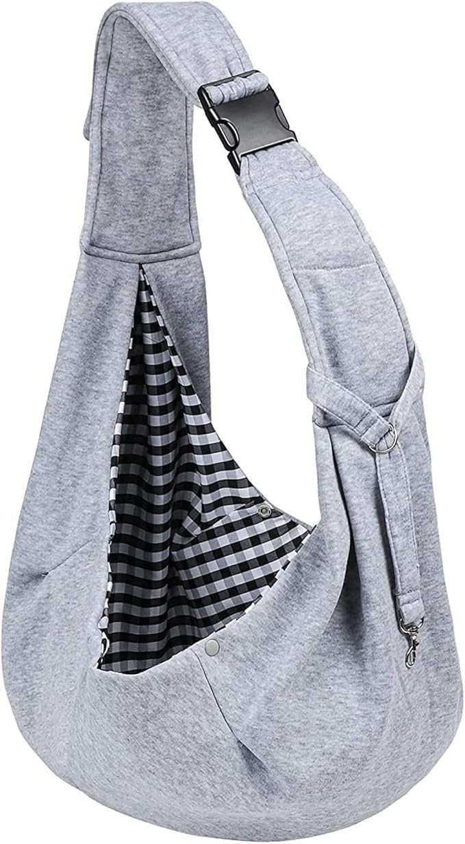 Dog Slings for Small Dogs,Adjustable Puppy Cat Sling Mesh Hands Free Chest Bag Escape Proof for Small Pet 10lbs Daily Walk,Outdoor Activity (Grey)