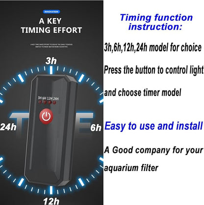 Aquarium UVC Clean Light Algae Clear Green Bloom Clean Fish Tank UVC Water Clean Lamp for Sump Pond Filter Tank (3W with Timer)