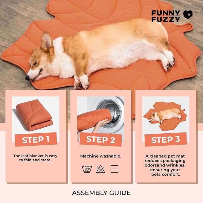 Dog Blanket Mat for Dogs Cats, 40_46" Leaf Design Pet Blankets Cover Machine Washable Double-Sided for Bed Couch Sofa Floors Furniture Protection, Maple Red