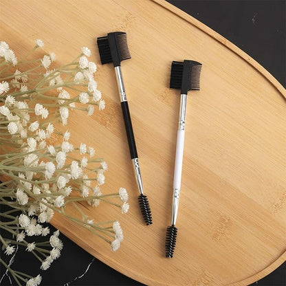 2pcs Double-Headed Dog Eye Comb, Soft Bristles Dog Eye Cleaning Brush 2 in 1 Dog Eye Booger Tear Stain Remover for Puppy Cat Pet Grooming Tools (Black, White)