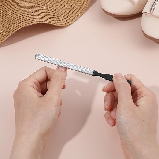 2 Pieces Stainless Steel Nail File for Dogs Women, Ymapinc Toe Nail Files for Thick Nails Professional Finger 4 Sided for Men Seniors & Dogs