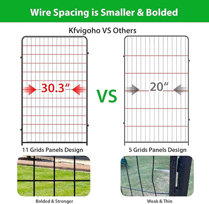 Dog Playpen Outdoor 16 Panels Heavy Duty Dog Pen 26" W_50" H Anti-Rust Exercise Fence with Doors for Large/Medium Pet Play for RV Camping Yard