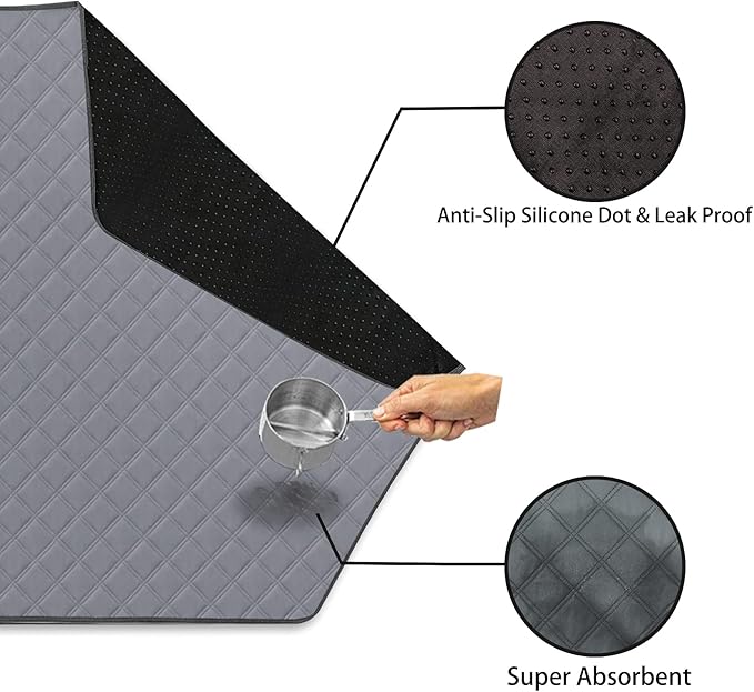 Hexagon Washable Liner for Small Animal Playpen, Portable Reusable Guinea Pig Playpen Pad Hamster Cage Pee Pad Super Absorbent Indoor Waterproof Anti-Slip for Rabbit Bunny (Grey)
