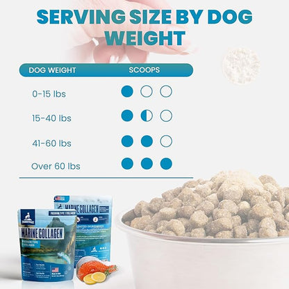 Wild Caught Marine Pet Collagen for Dogs, Peptide for Dogs - Improves Gut, Skin & Coat Health, Allergies, Pet Mobility Hip & Joint Supplement Health