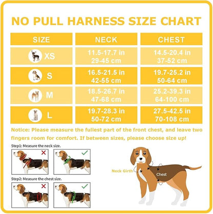 Dog Harness Small Sized Dog, No Pull Pet Harness with 2 Leash Clips, Adjustable Soft Padded Dog Vest Harnesses, Reflective No-Choke Pet Oxford Vest