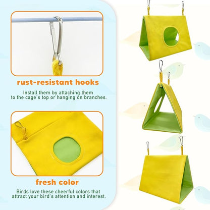 Bird Nest House Summer Bird Bed for Cage Hanging Hammock Shed Hut Parrot Hideaway for Budgies Lovebirds Cockatiels Conures Quakers African Grey Amazon Parrots, Small to Large Birds (S)