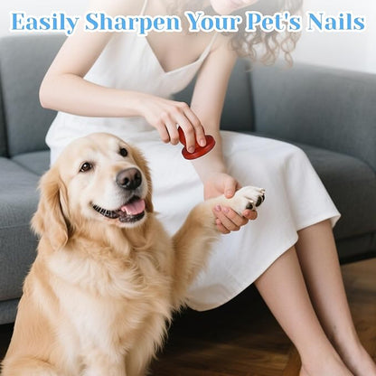 Dog Nail File for Woodenï¼_og Scratch Pad for Nails with 3 Replaceable Sandpaper,Suitable for Pet Stores, Home Cats and Other Small Pets to Use (Scarlet)