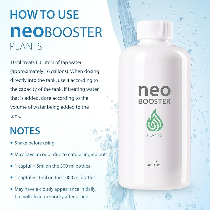 Neo Booster Plants - Organic Carbon Supply for Enhanced Plant Growth & Color | Safe for Fish & Shrimp - Water Conditioner for Aquarium Tank - 300ml