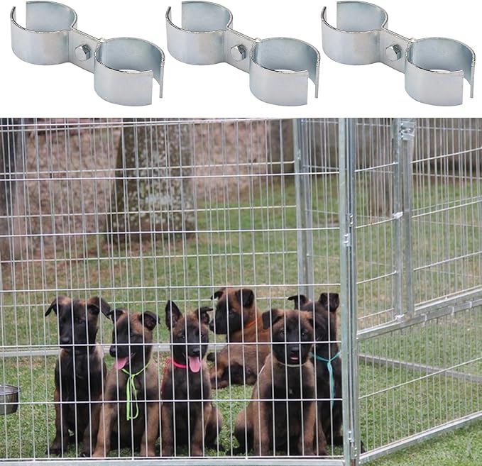 12 Packs 1 Inch Kennel Clamps, Saddle Clamps, dog kennel clamps, by GENHAKON
