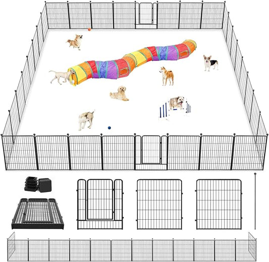 Dog Playpen 32" Height 32 Panels Portable Dog Fence Outdoor for Yard Puppy Playpen Indoor Dog Pen Outdoor for Medium/Small Dogs, Heavy Duty Pet Playpen Dog Kennel for RV, Camping, Yard