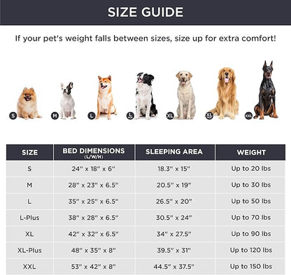 Bedsure Orthopedic Dog Beds Large Sized Dog - Washable Large Dog Cat Bed Waterproof, Comfort Dogs Couch Sofa with Washable Removable Cover, Pet Bed with Nonskid Bottom, Long Faux Fur-Misty Grey, 35"