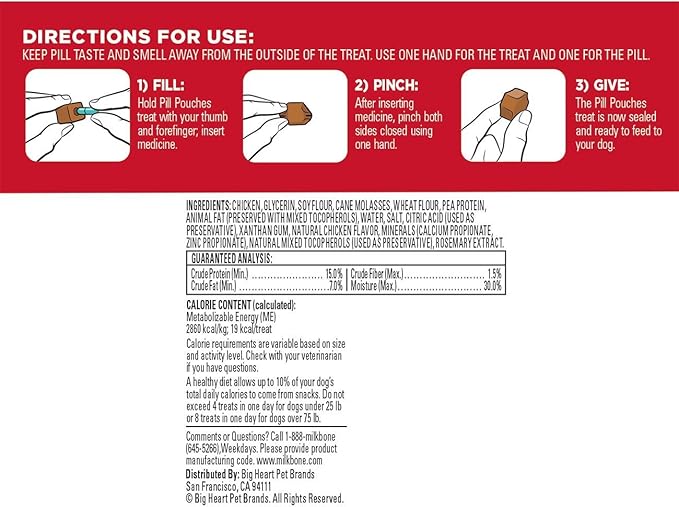 Milk - Bone Variety Pill Pouches with Real Chicken & Hickory Smoke Bacon Flavor  Each Pack 6 oz/Approx 25 Dog Treats