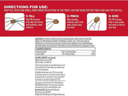 Milk - Bone Variety Pill Pouches with Real Chicken & Hickory Smoke Bacon Flavor  Each Pack 6 oz/Approx 25 Dog Treats