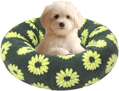 HYQ Small Dog Bed, Cat Beds for Indoor Cats, Dog Beds for Small Dogs with Anti-Slip Bottom, Cute Puppy Bed Washable-Yellow-20inch