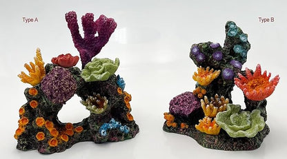 Charming Resin Coral Reef Ornament - Realistic Aquarium Decor Gift for Fish & Shrimp Hideaway, Suitable for Freshwater & Saltwater Tanks (6.1 x 4.1 x 6.1 inches)