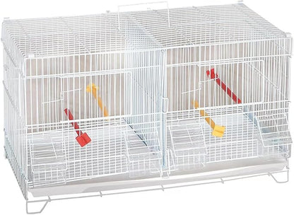 Seny Set of 4 Stackable Breeding Bird Cage for Canary Finch Small Birds (White)