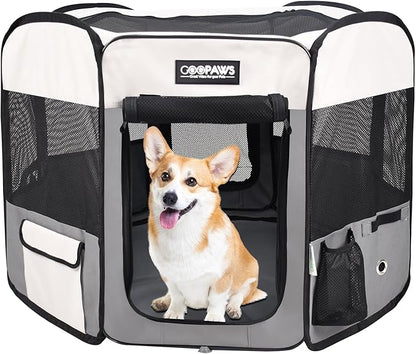 JESPET Pet Dog Playpens 36", 45" & 61" Portable Soft Dog Exercise Pen Kennel with Carry Bag for Puppy Cats Kittens Rabbits, Indoor/Outdoor Use