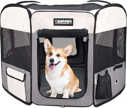 JESPET Pet Dog Playpens 36", 45" & 61" Portable Soft Dog Exercise Pen Kennel with Carry Bag for Puppy Cats Kittens Rabbits, Indoor/Outdoor Use