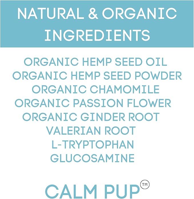 Calming Chews with Organic Hemp Oil| Dog Anxiety Relief & Travel Friendly| Glucosamine to Help with Join Support| 120 Soft Chews & up to 4-Month Supply